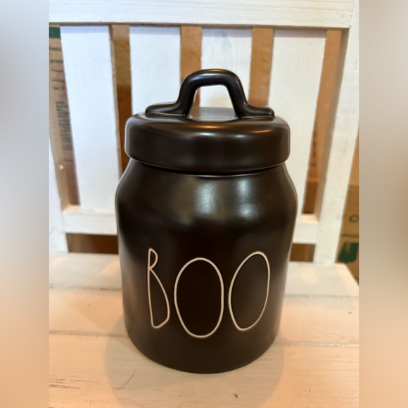 Rae Dunn Black Boo Canister - Picture 1 of 3